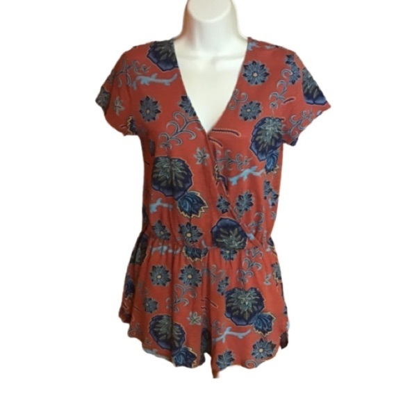 Roxy Boho Floral V neck Romper - Picture 1 of 14
